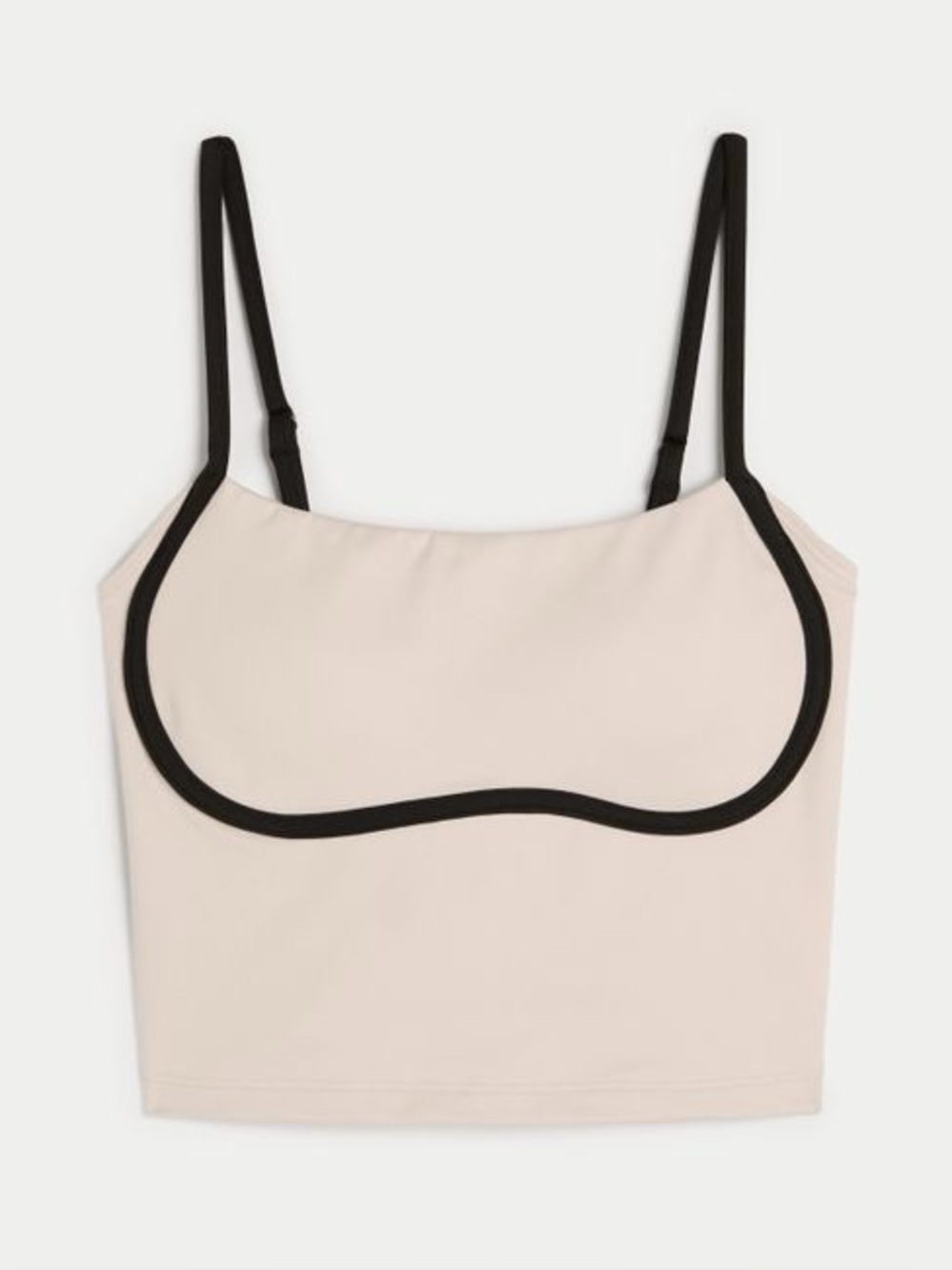 Gilly Hicks Recharge Tank - Beige Cropped Tank with Black Trim